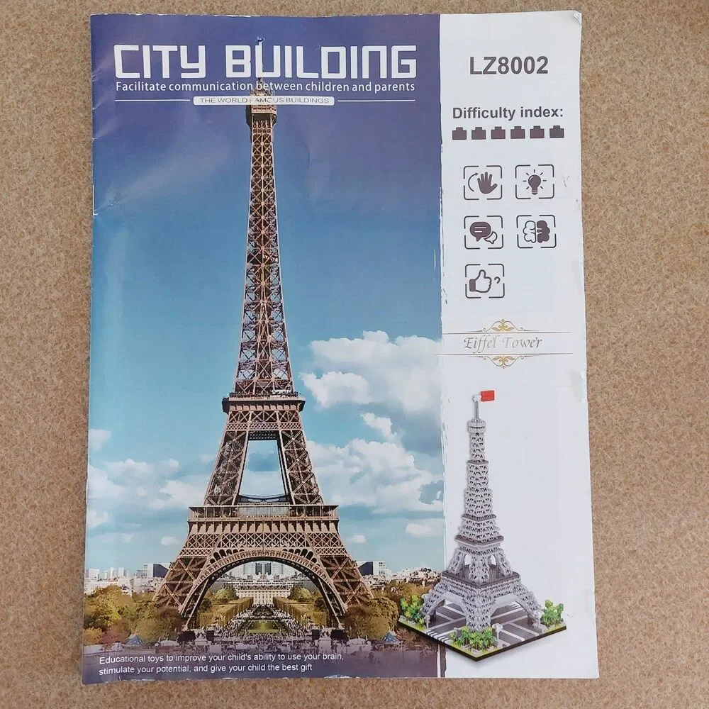 Paris France Eiffel Tower 3D Micro Building Block Brick Toy Set 3585 pcs Model